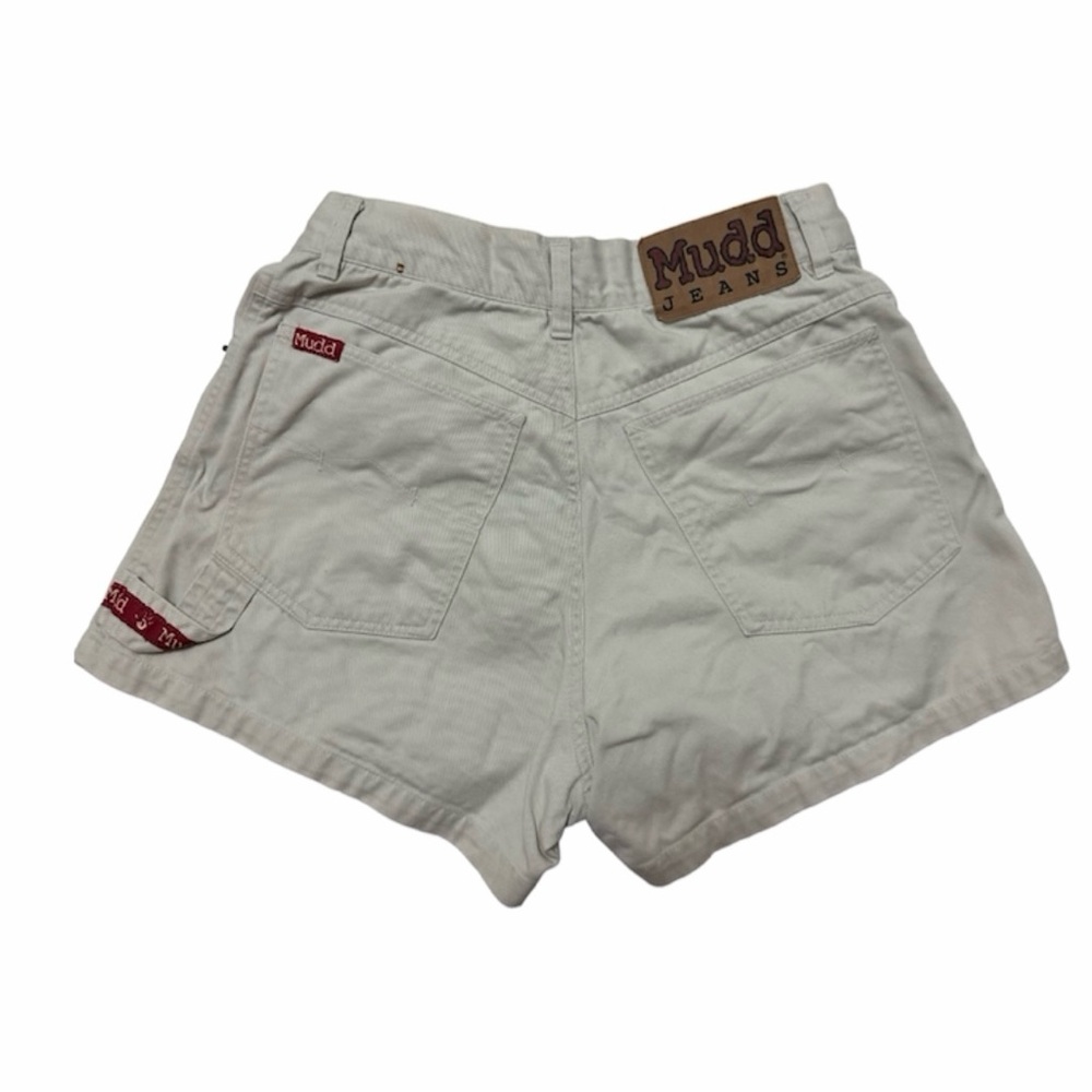 VTG 2000s Mudd High Waisted Tan Cream Khaki Carpenter Shorts Size 1 XS XXS